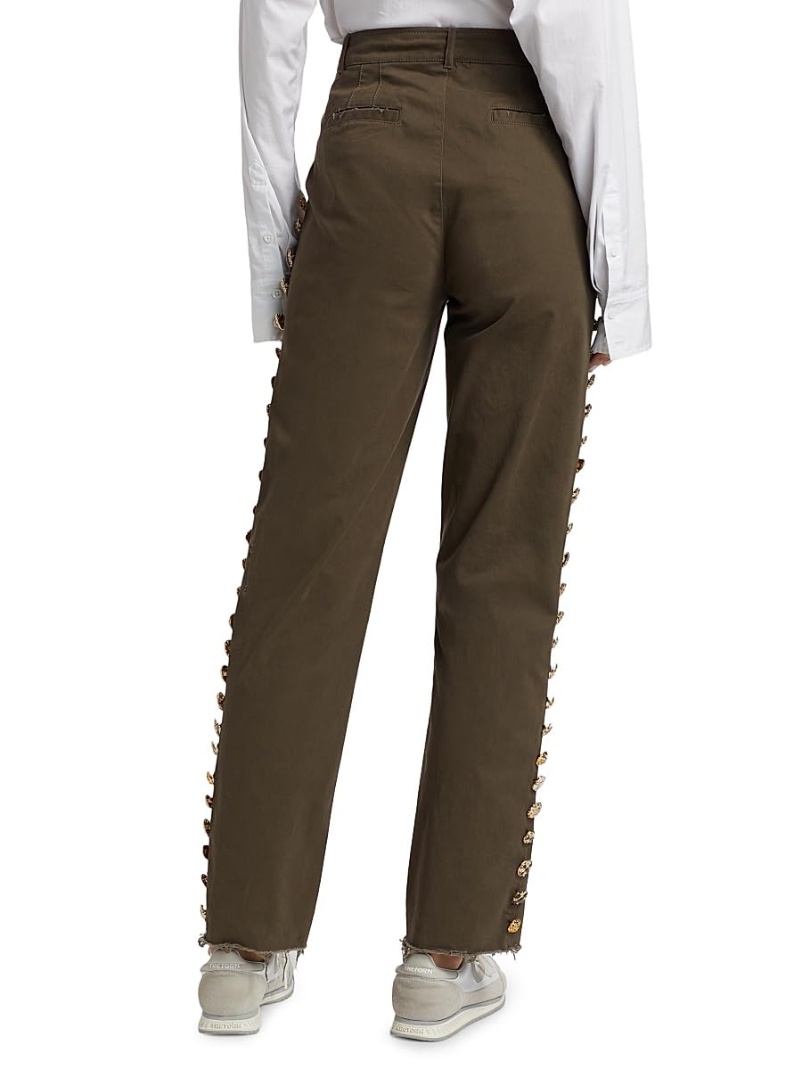 Libertine, Button Luxe Stretch Chinos, X-Small, Dark Olive