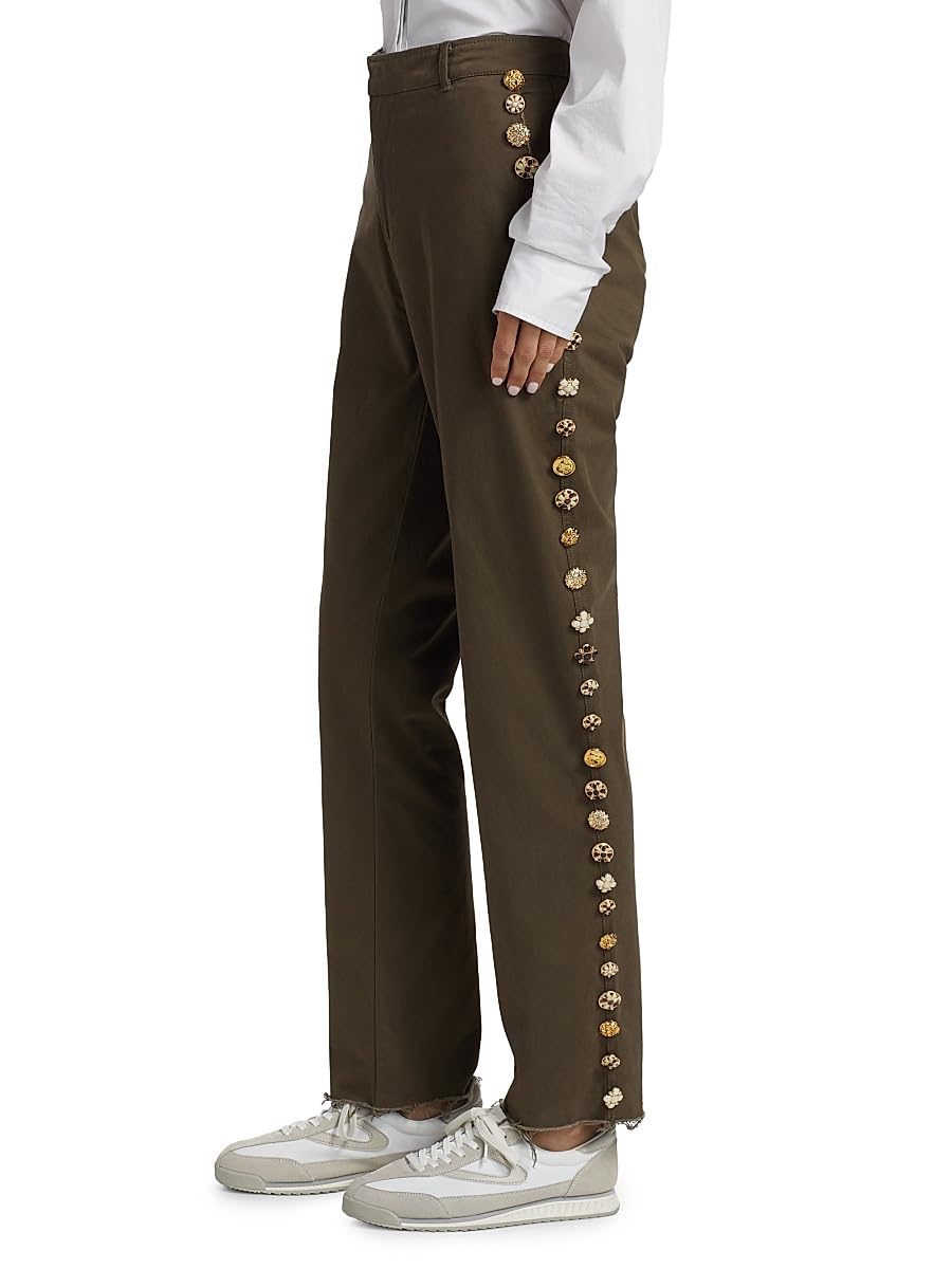 Libertine, Button Luxe Stretch Chinos, X-Small, Dark Olive