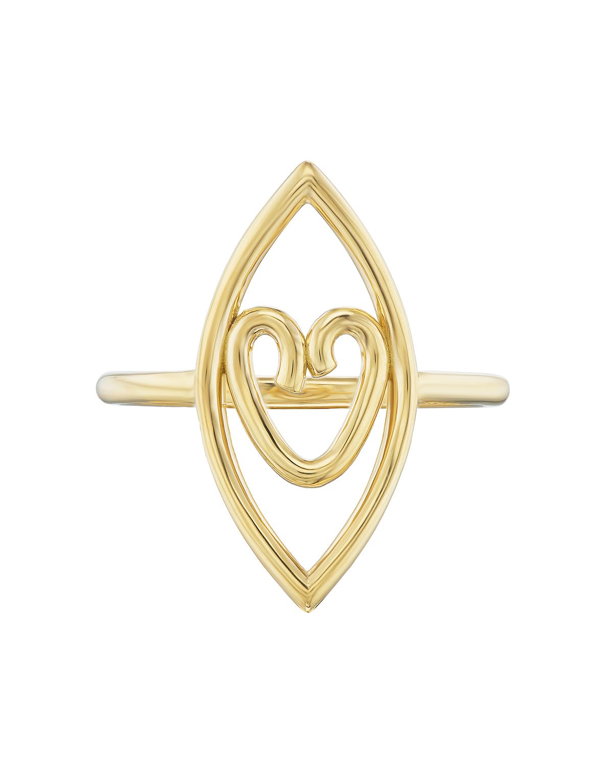 Lorraine West, Vertical Eye Heart Ring, Gold