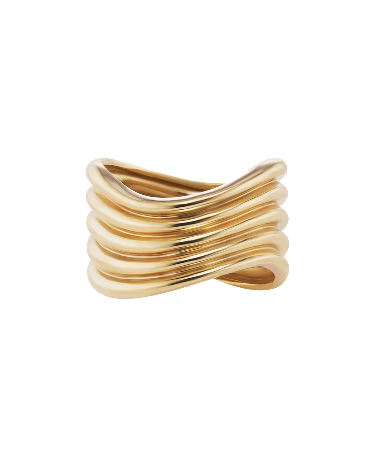 Beck, La Ola Wave Ring, 3.5, Gold