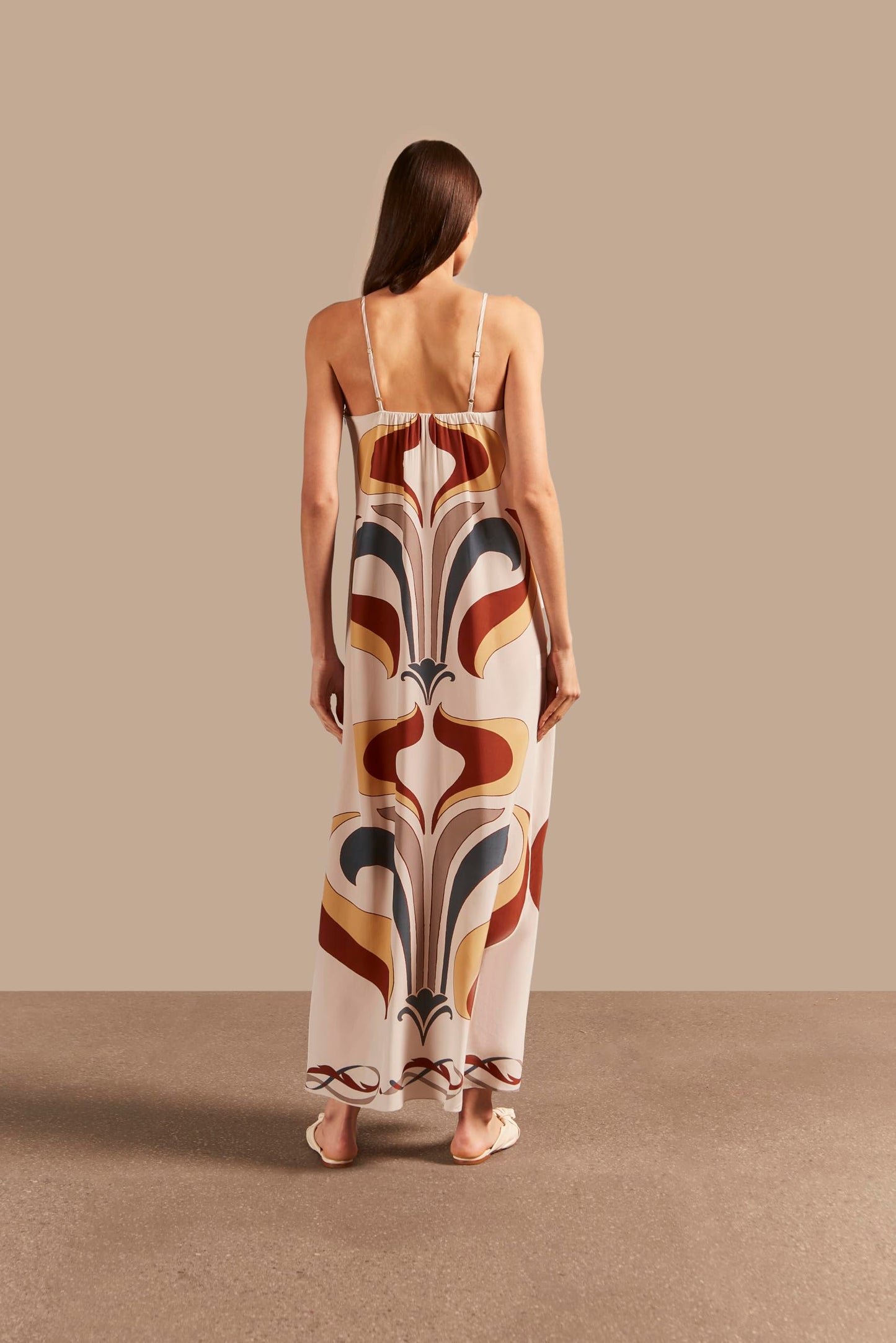 Adriana Degreas, Vintage Lily Long Dress With Straps, M, Off White