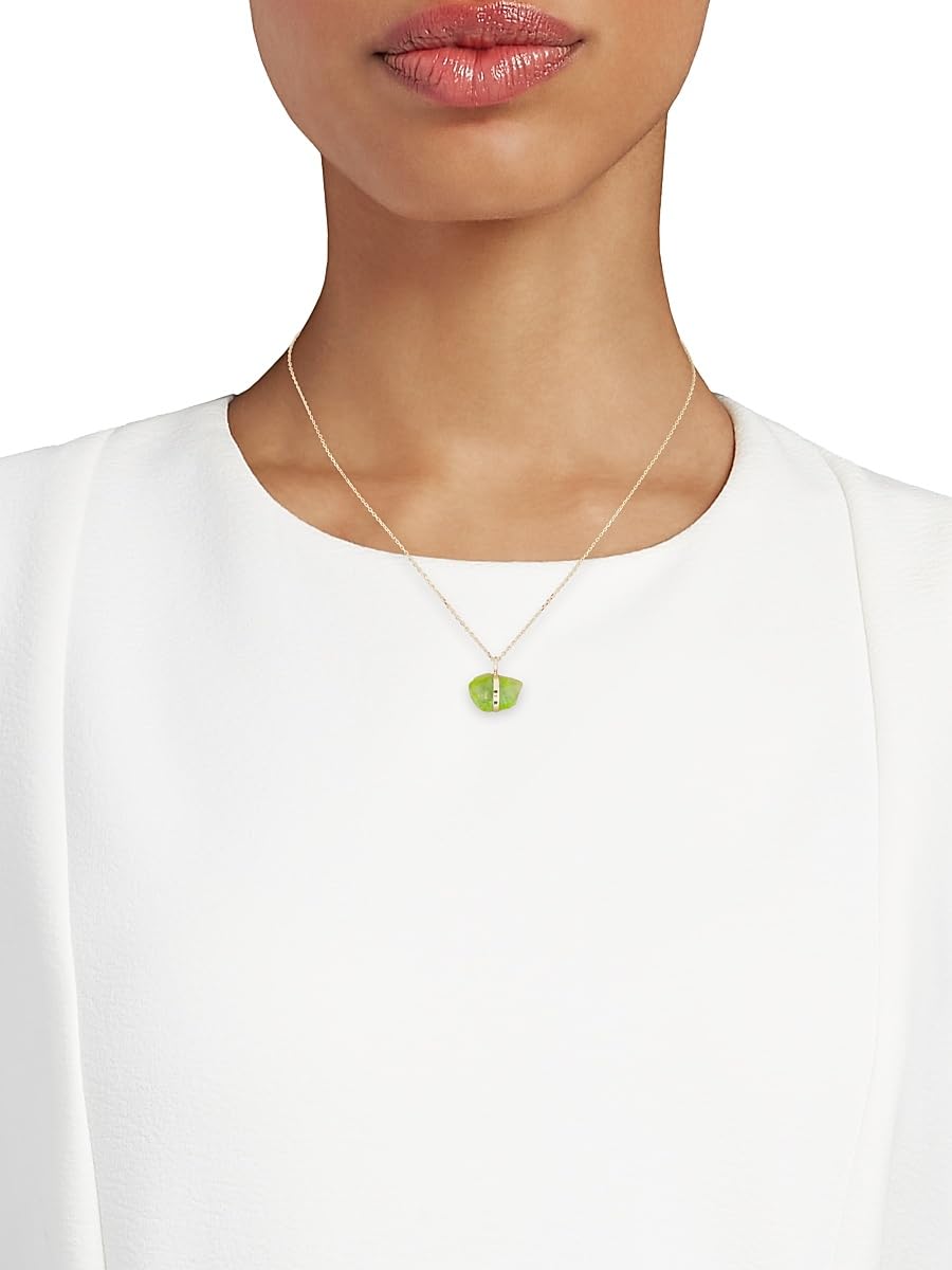 Jia Jia, 14K Yellow Gold & Birthstone Pendant Necklace, August