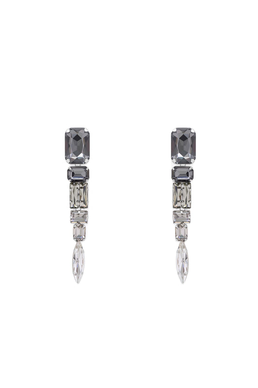AREA, Ombre Crystal Drop Earrings, O/S, Ombre Grey