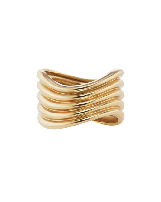 Beck, La Ola Wave Ring, 3.5, Gold