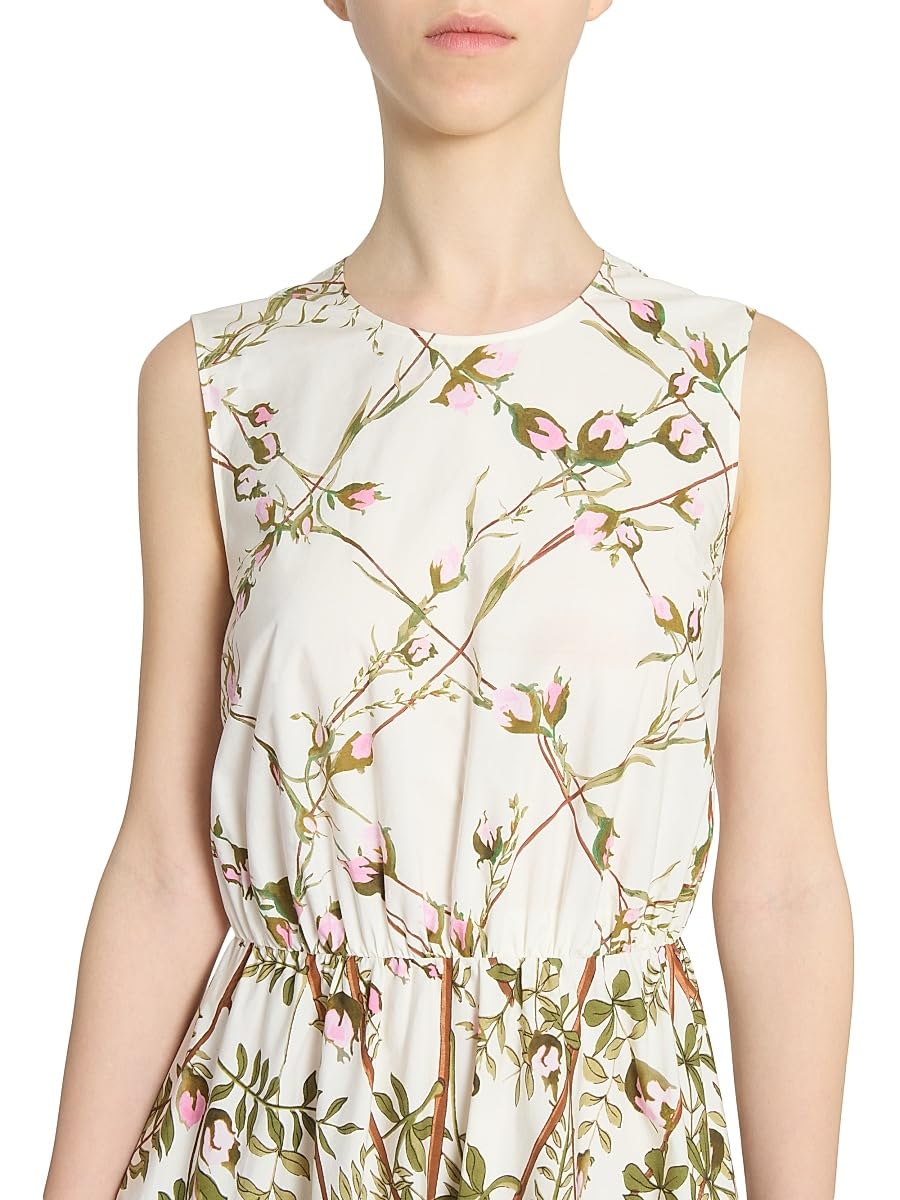 Giambattista Valli, Floral Cotton Poplin Midi-Dress, 46 (10), Rose Multi