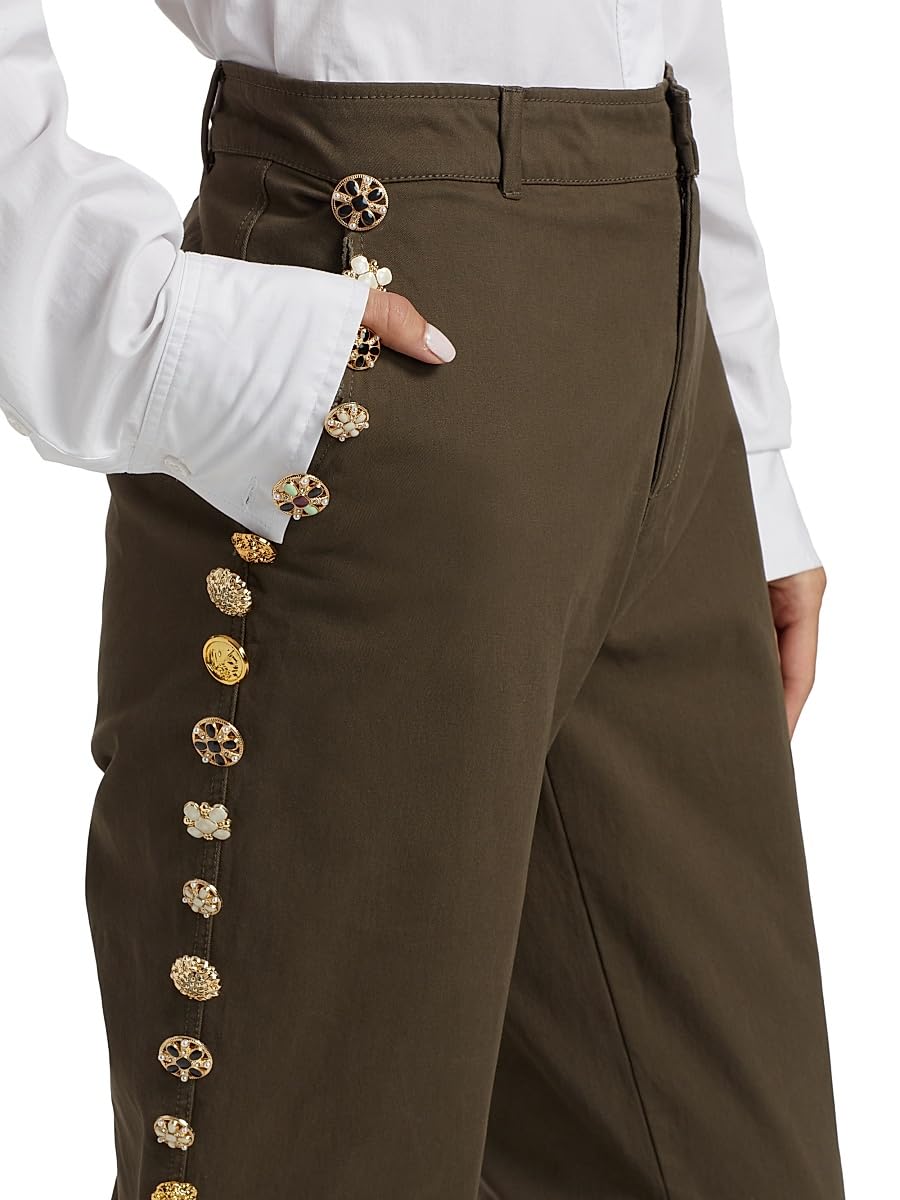 Libertine, Button Luxe Stretch Chinos, X-Small, Dark Olive