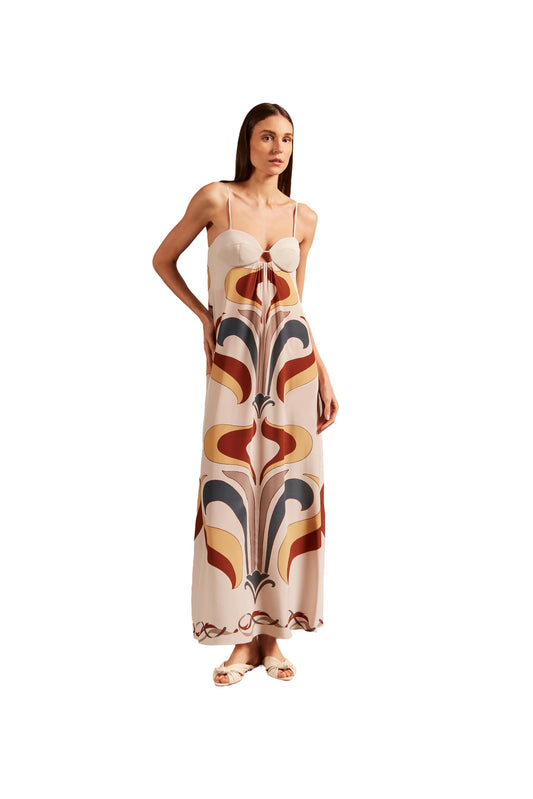 Adriana Degreas, Vintage Lily Long Dress With Straps, M, Off White